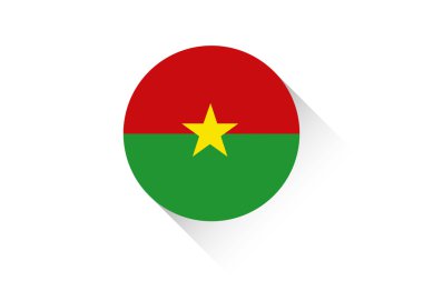 Burkina Faso gölgesi ile yuvarlak bayrak