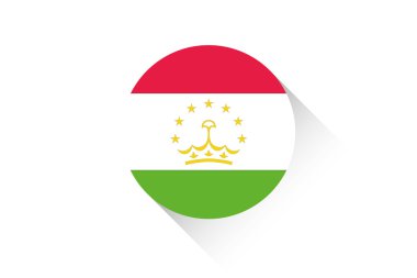 Tacikistan gölgesi ile yuvarlak bayrak