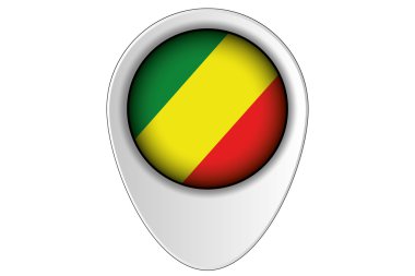 3D harita işaretçi bayrak çizimi Kongo ülke