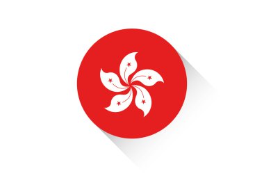 Hong Kong gölgesi ile yuvarlak bayrak
