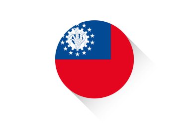 Myanmar gölgesi ile yuvarlak bayrak