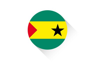 Sao Tome E Principe gölgesi ile yuvarlak bayrak