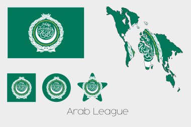 Birden çok şekil kümesiyle Arableague bayrağı