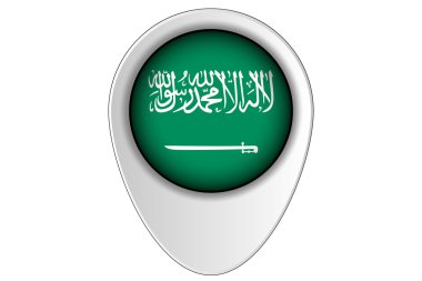 3D harita işaretçi bayrak çizimi ülke, Suudi Arabistan