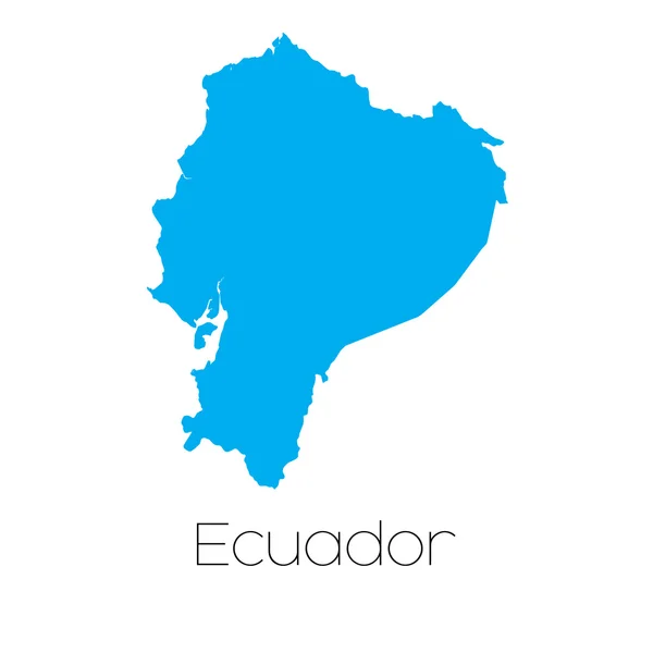 Blauwe vorm met de naam van het land van Ecuador — Stockvector