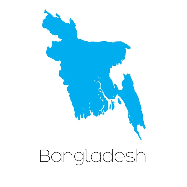 蓝色的形状与孟加拉国国家名称 — 图库矢量图片
