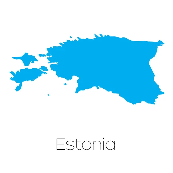 Синяя форма с названием страны Эстонии — стоковый вектор