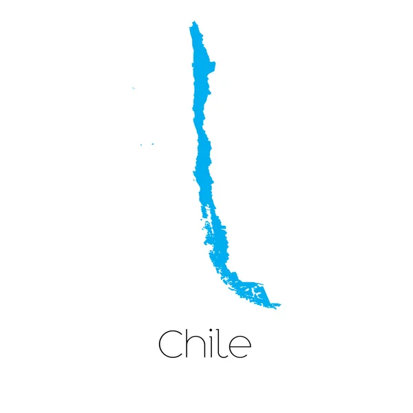 Forma azul com nome do país do Chile —  Vetores de Stock