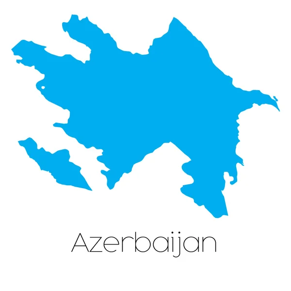 Forma blu con il nome del paese dell'Azerbaigian — Vettoriale Stock