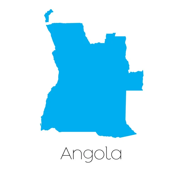 Forma blu con il nome del paese di Angola — Vettoriale Stock