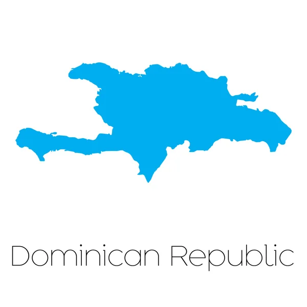 Blaue Form mit dem Namen des Landes der Dominikanischen Republik — Stockvektor