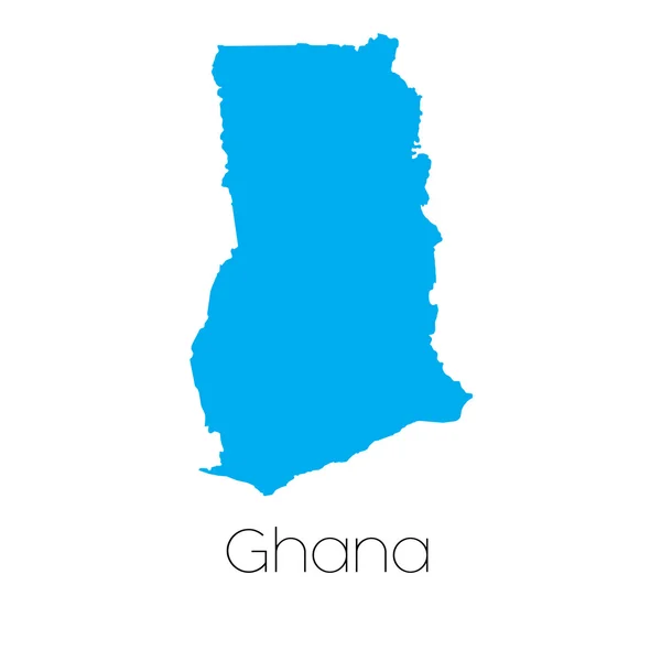 Blue shape with name of the country of Ghana — Stock Vector