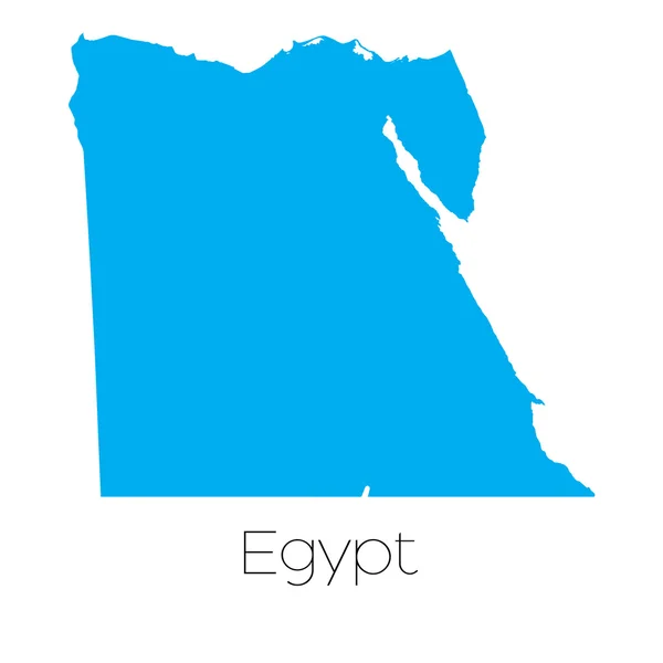 Forma blu con il nome del paese d'Egitto — Vettoriale Stock