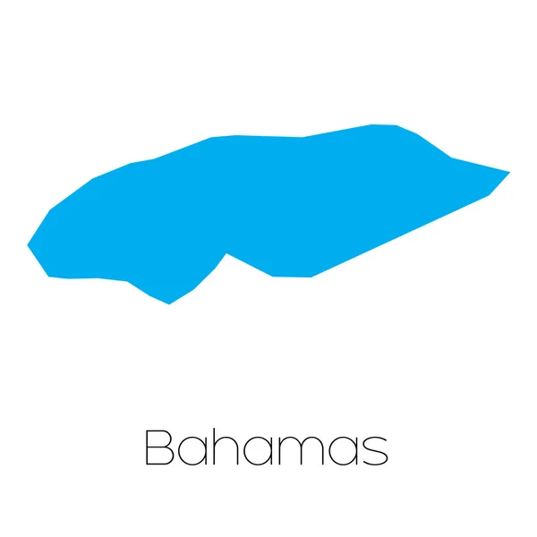 Forma azul com nome do país de Bahamas — Vetor de Stock