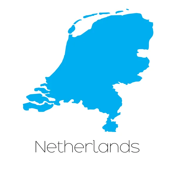 Blaue Form mit dem Namen des Landes der Niederlande — Stockvektor