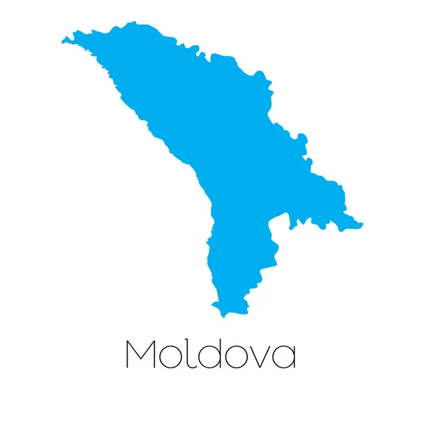 Modrá tvar s názvem země Moldavsko — Stockový vektor