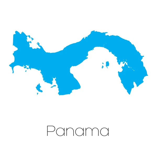 Forme bleue avec le nom du pays du Panama — Image vectorielle