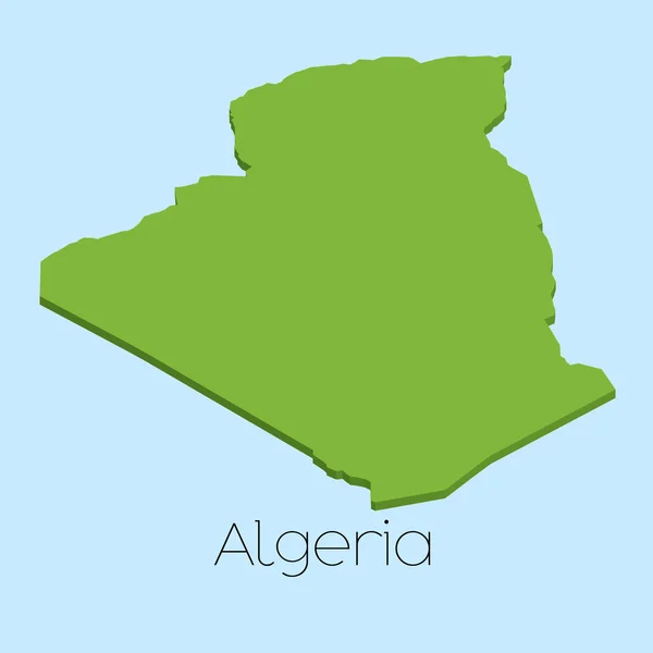 3D mapa na pozadí modré vody z Alžírska — Stockový vektor