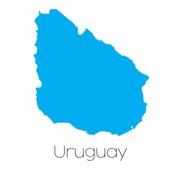Kształt niebieski z nazwą kraju Urugwaju — Wektor stockowy