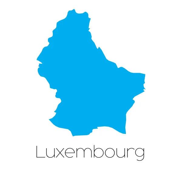 Blauwe vorm met de naam van het land van Luxemburg — Stockvector