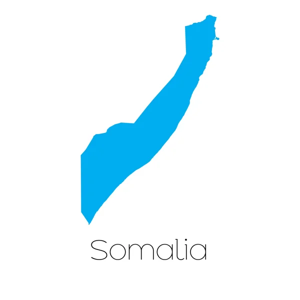 Forma blu con il nome del paese della Somalia — Vettoriale Stock