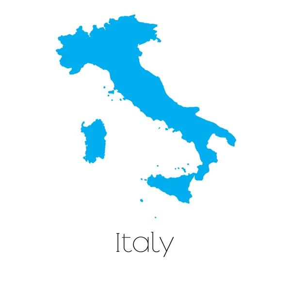 Forme bleue avec le nom du pays d'Italie — Image vectorielle