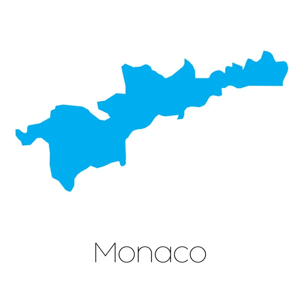 Forma azul con el nombre del país de Mónaco — Vector de stock