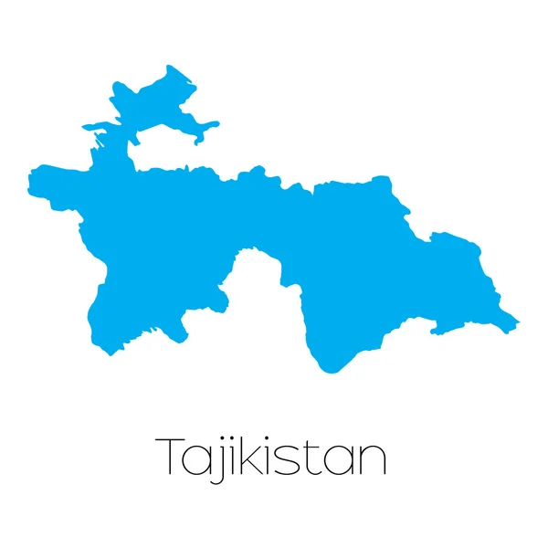 Modrá tvar s názvem země Tádžikistán — Stockový vektor