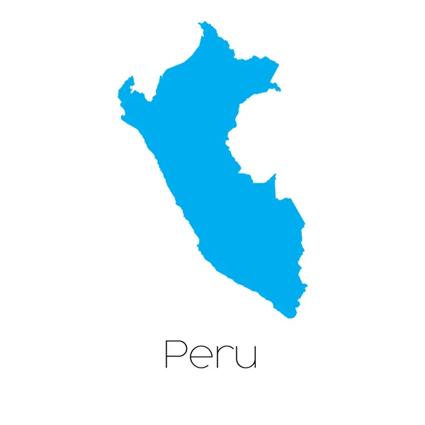 Forma azul com nome do país do Peru —  Vetores de Stock