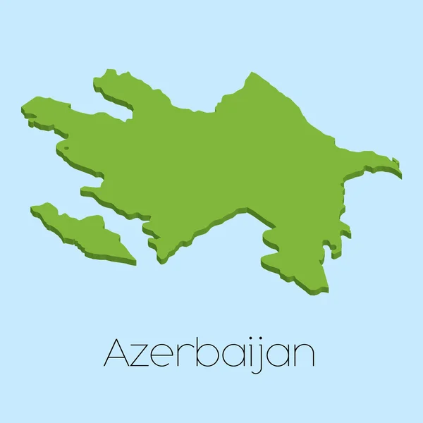 Mappa 3D su sfondo blu dell'Azerbaigian — Vettoriale Stock