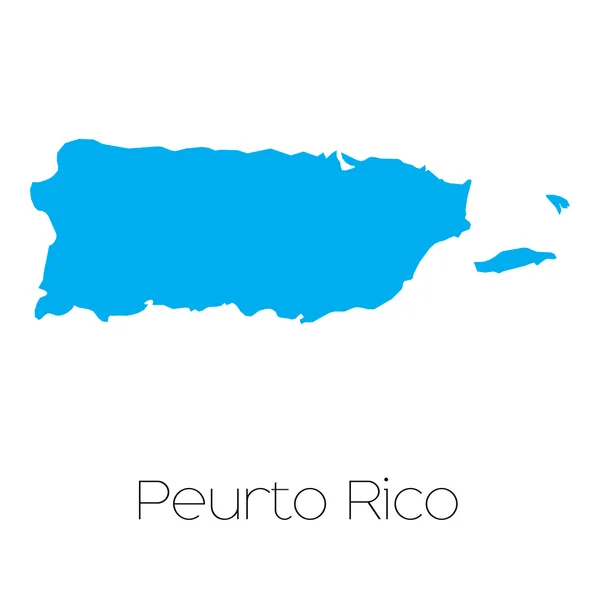푸에르토리코의 국가의 이름으로 블루 모양 — 스톡 벡터