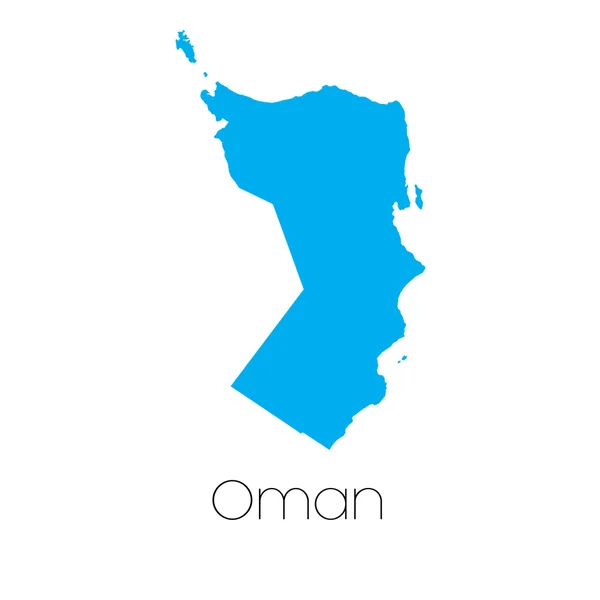 Forma azul com nome do país de Omã — Vetor de Stock