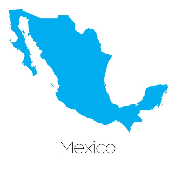 Blaue Form mit dem Namen des Landes Mexiko — Stockvektor