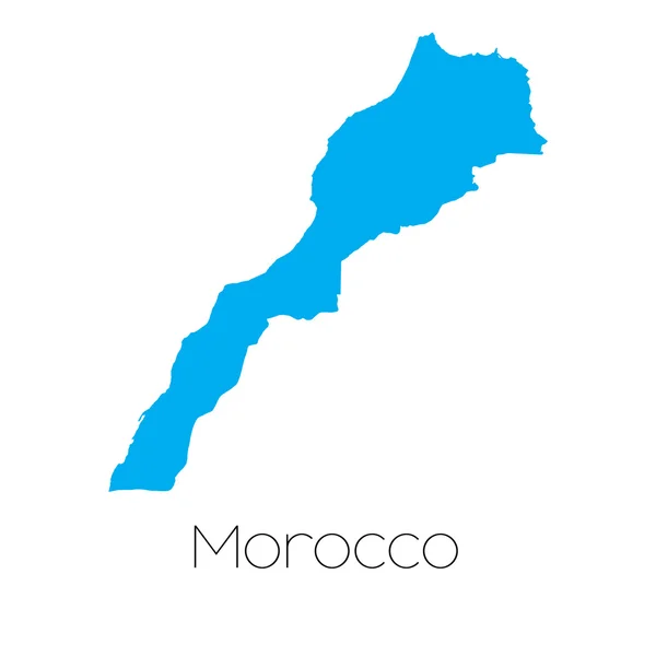 Forma azul con el nombre del país de Marruecos — Vector de stock