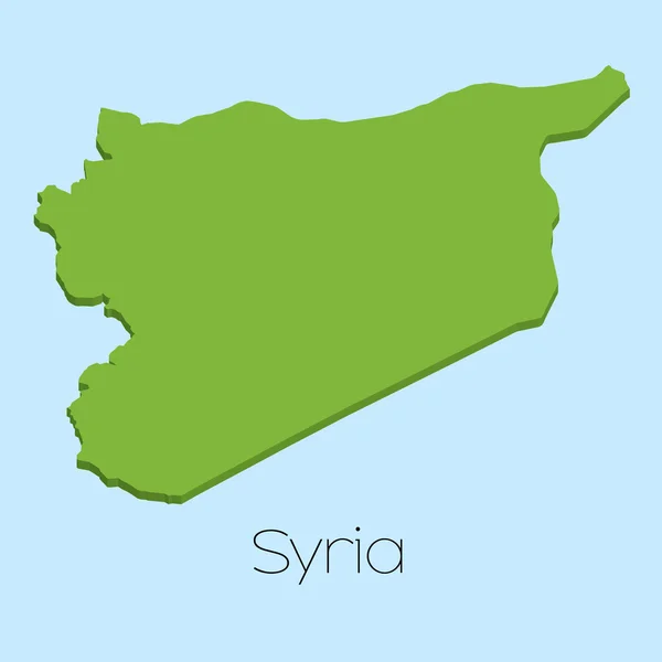 Mappa 3D sullo sfondo blu dell'acqua della Siria — Vettoriale Stock