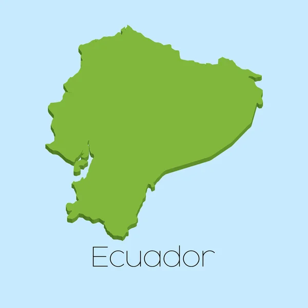 3D-kaart op blauw water achtergrond van Ecuador — Stockvector