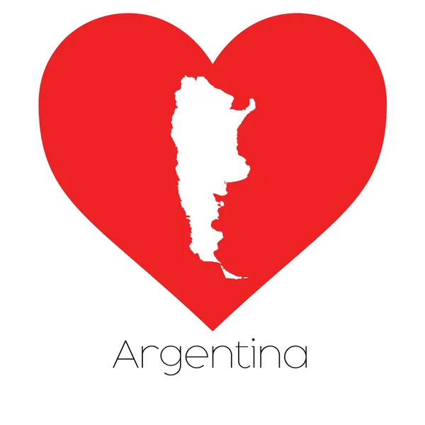 Ilustración del corazón con la forma de Argentina — Vector de stock