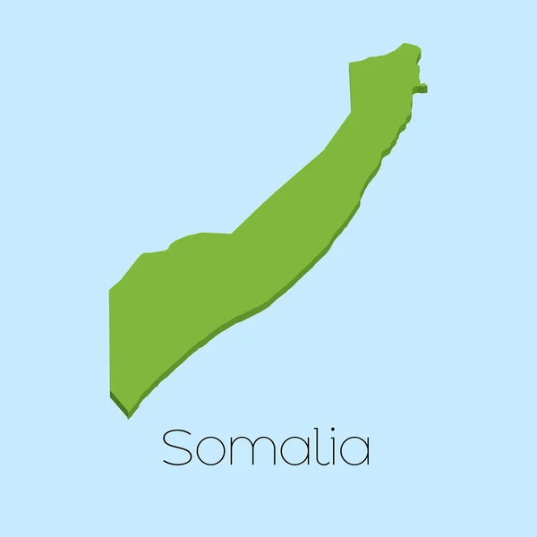 Mappa 3D sullo sfondo blu dell'acqua della Somalia — Vettoriale Stock