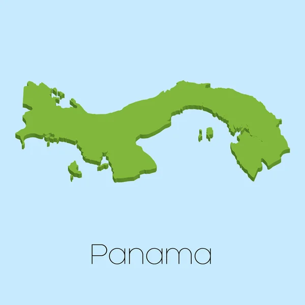 Carte 3D sur fond bleu du Panama — Image vectorielle