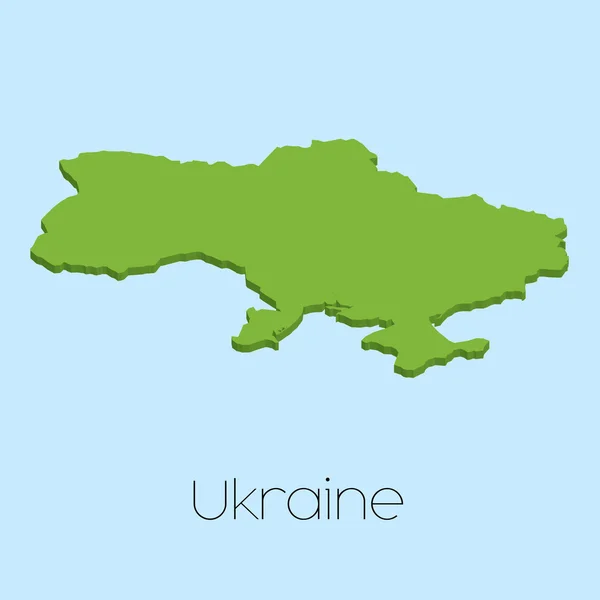 Carte 3D sur fond bleu de l'Ukraine — Image vectorielle