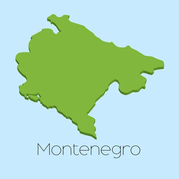 3D map on blue water background of Montenegro — Stock Vector