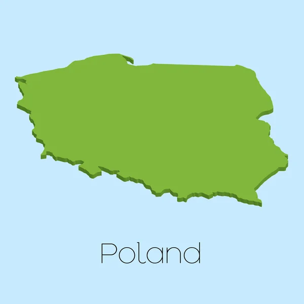 ポーランドの青い水の背景に 3 d マップ — ストックベクタ