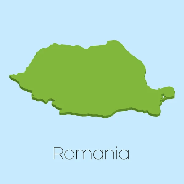 ルーマニアの青い水の背景に 3 d マップ — ストックベクタ