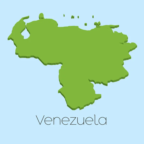 Carte 3D sur fond bleu du Venezuela — Image vectorielle