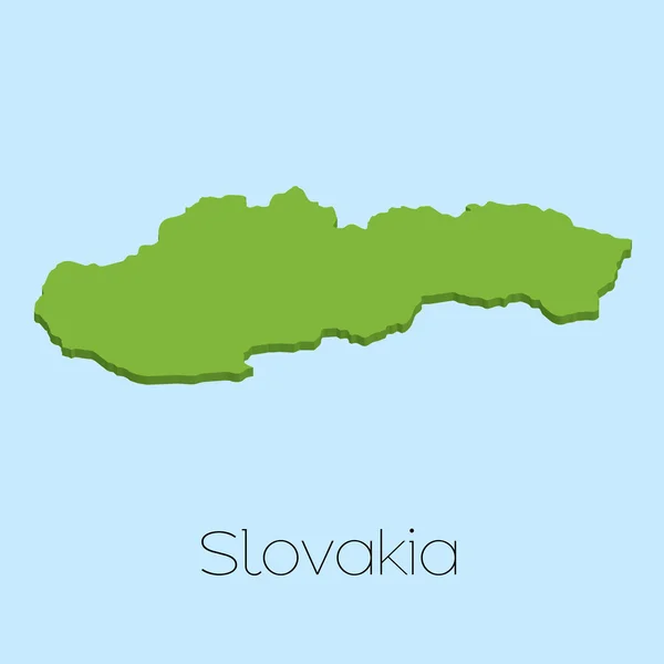 3D map on blue water background of Slovakia — Stock Vector