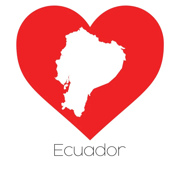 Ilustración del corazón con la forma de Ecuador — Vector de stock