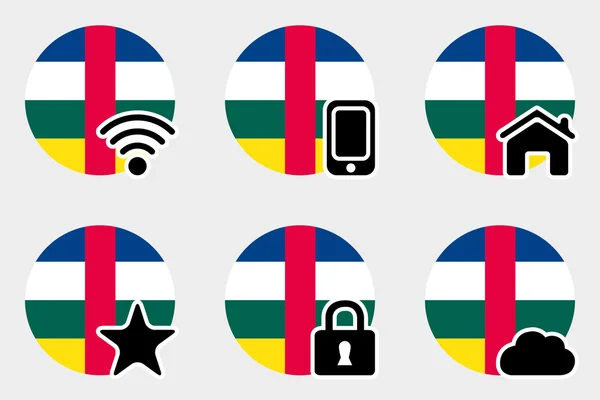 Web Icon Set z Flaga Republiki Środkowej Afryki — Wektor stockowy