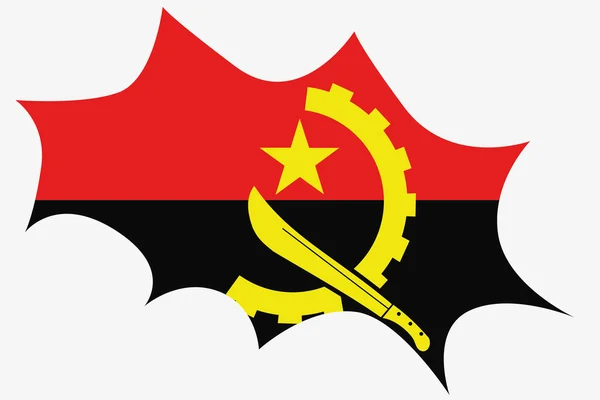 Robbanás wit Angola zászlaja — Stock Vector