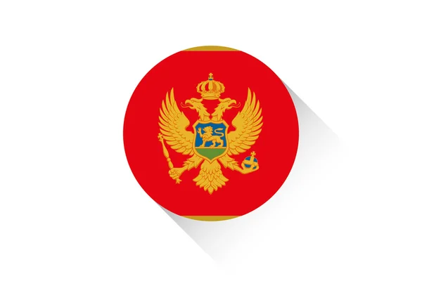 Kerek zászlót Montenegró árnyékában — Stock Vector