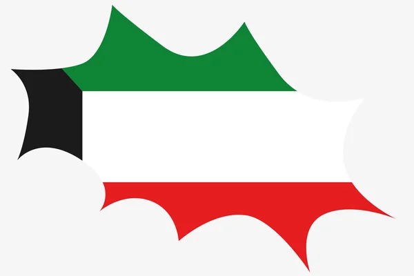 Explosión con la bandera de Kuwait — Vector de stock